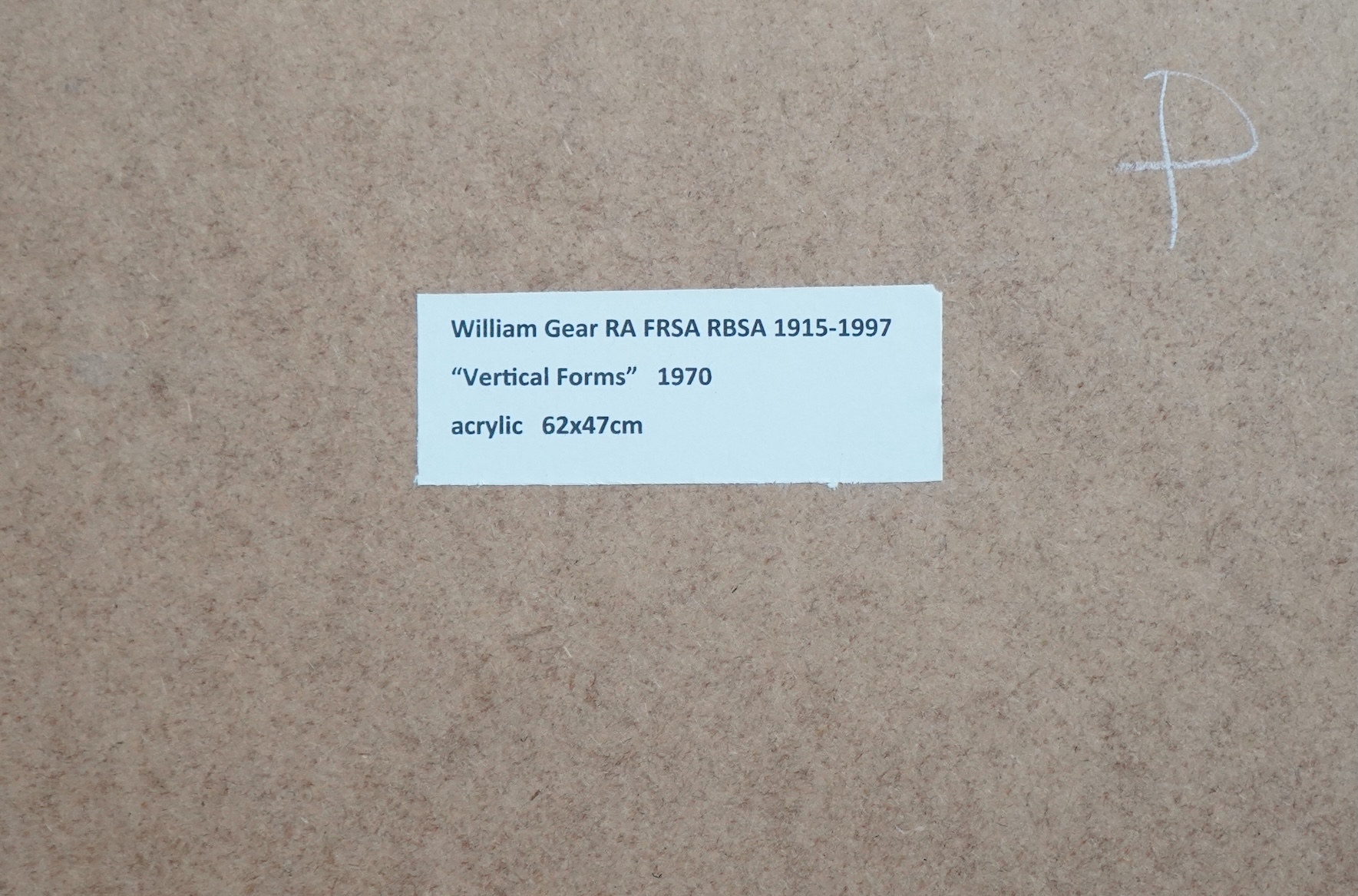 William Gear RA RBSA, 1915-1997, 'Vertical Forms, 1970'